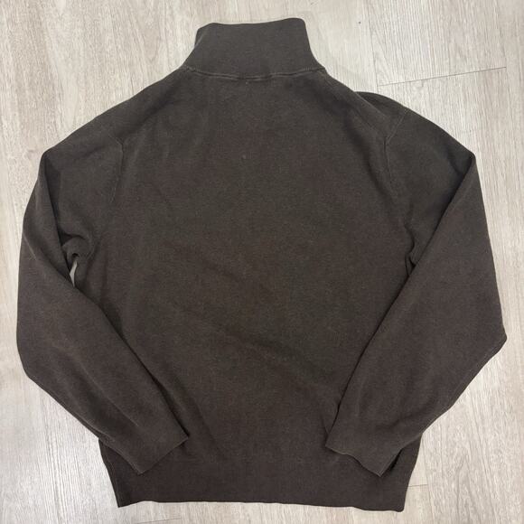 Polo Ralph Lauren Sweater Mens Large Charcoal Pima Cotton 1/4 Zip Preppy Dad - Picture 9 of 10